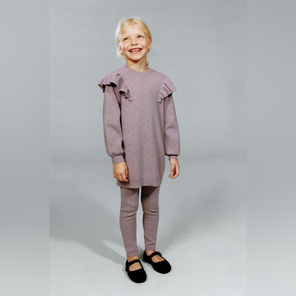 Zara Openwork Knit Dress and Leggings 5-6yr